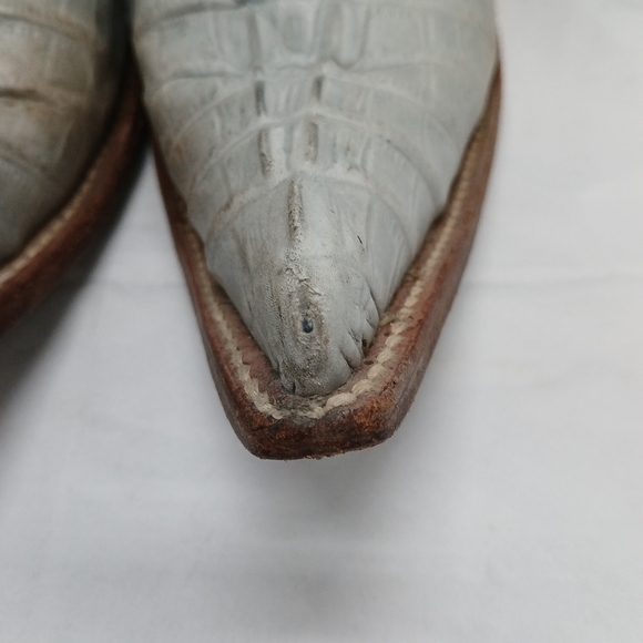 COPY - Old Corral Caiman and Leather Cowboy Boots Men's Size ~8 Women's Size ~9 - Picture 9 of 13